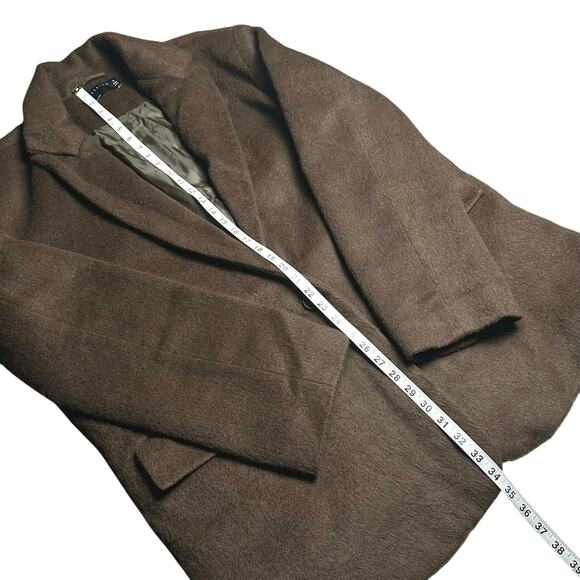 ASOS Design | Women | Smart Brown Oversized Wool Mix Blazer Jacket | Sz 12 Tall - Picture 7 of 13